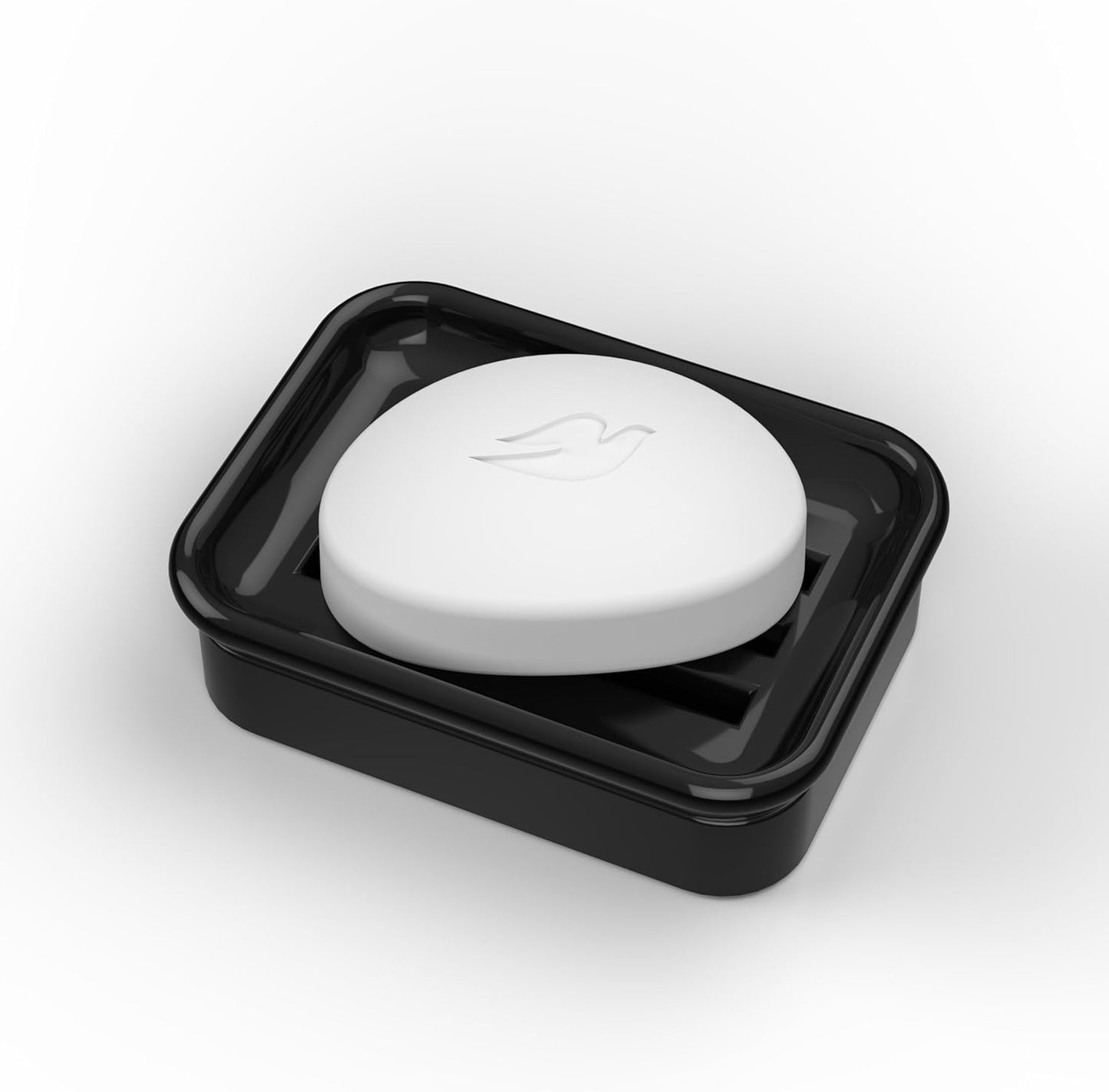 Composite Granite Soap Dish, Double Layer Strainer Soap Holder, Suitable for Kitchens, Bathrooms, and Bar Sinks, Durable Soap Holder for Shower, Best Place for Your Soap Bar (Black)