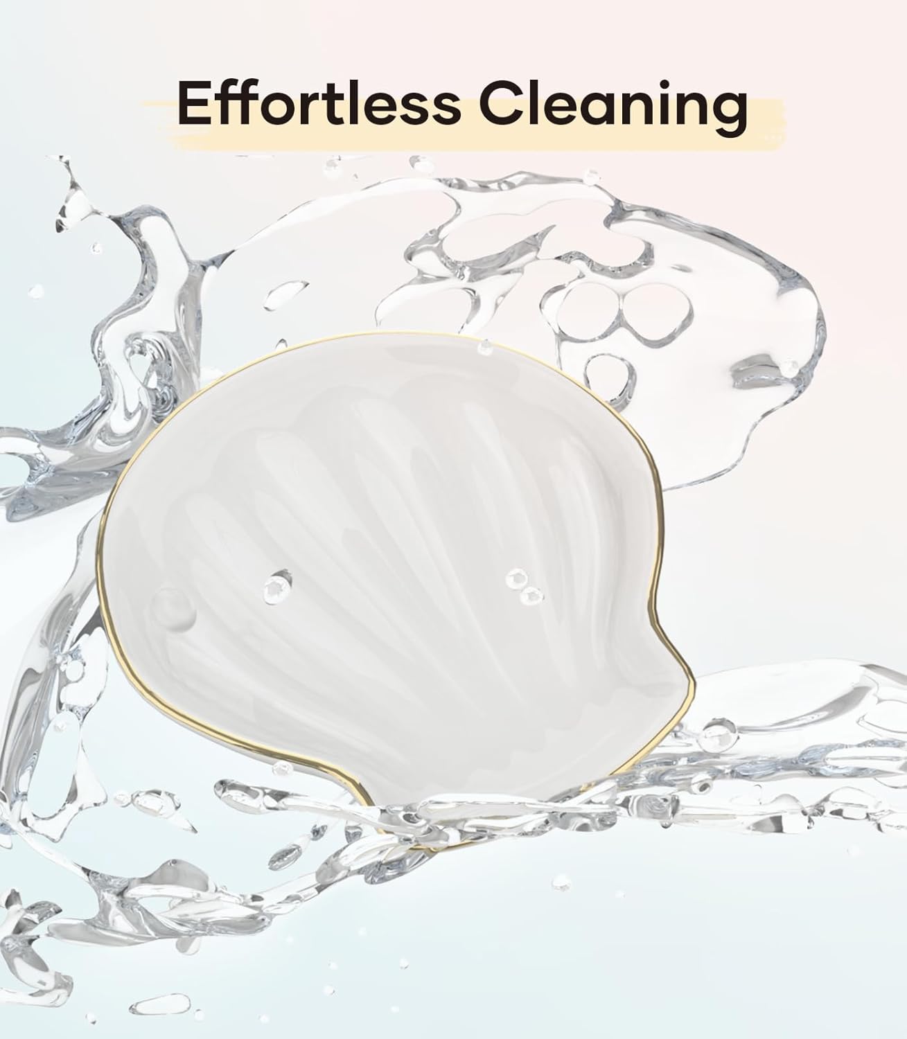 Jewelry Dish for Rings & Necklaces – Aesthetic Ceramic Jewelry Organizer Tray Shell Shaped White Plate Jewelry Holder & Storage Tray for Dresser Vanity Bathroom Nightstand or Gift for Her