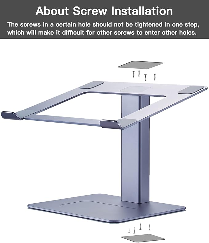 Adjustable Laptop Stand, Tall, Strong, Airflow, Suitable for 13.3-17.3 Inch Laptops, Lift Screen to Eye Level for Video Conferences