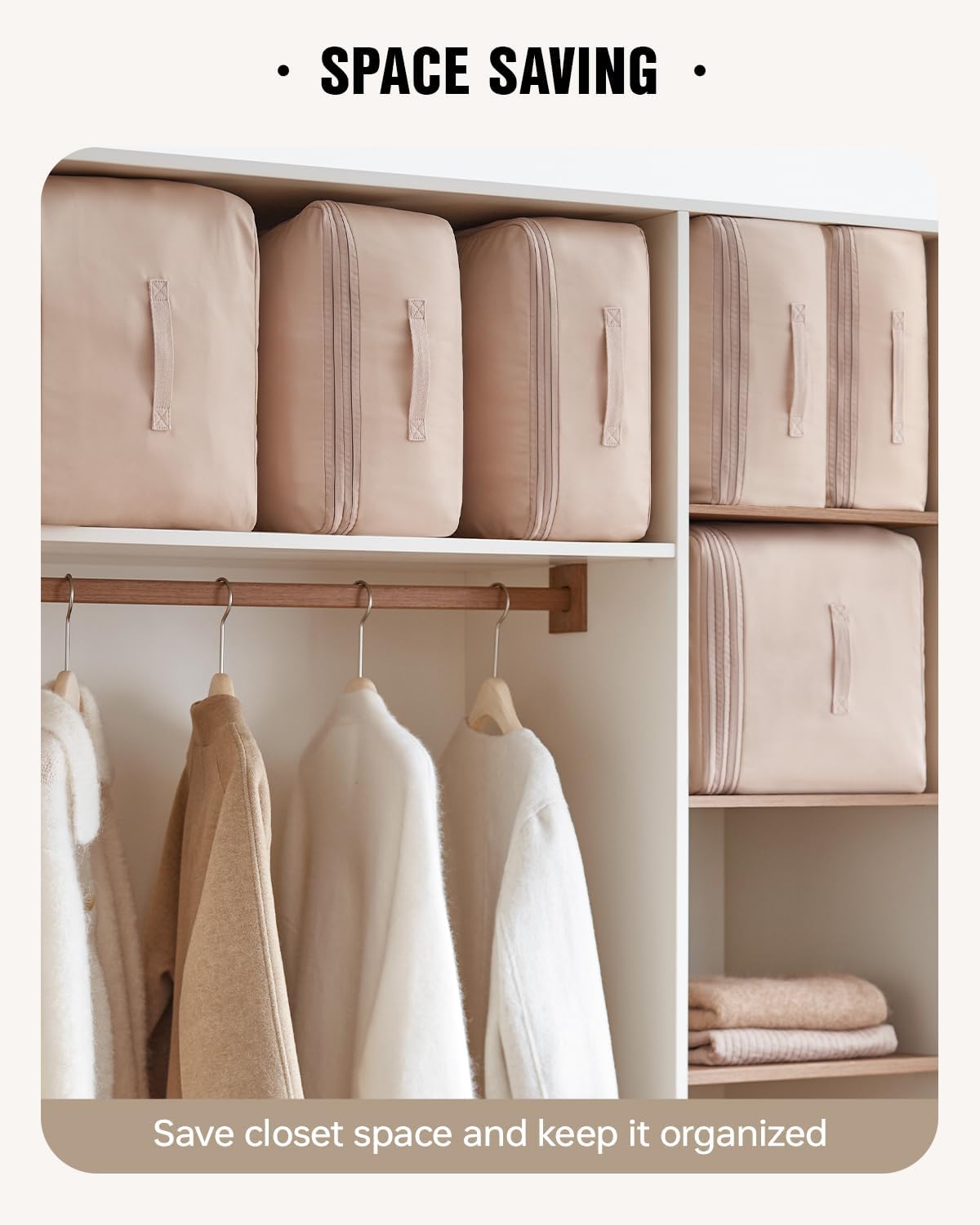 Eachy 3-Pack Comforter Storage Bag Blanket Storage Bags, 136L Compression Storage Bags for Blanket Comforter, Ultra Space Saving Self Compression Organizer