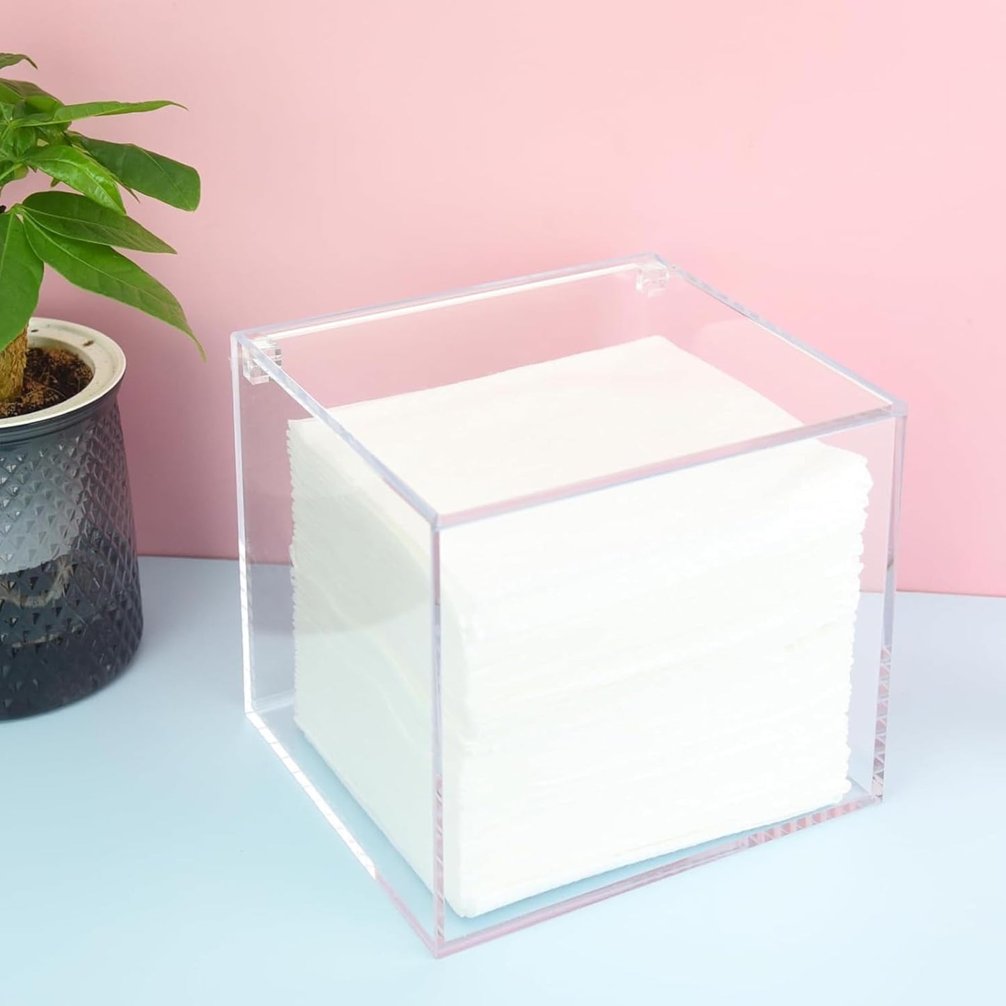 KissYou Acrylic Boxes with Hinged Lid Small Lucite Boxes Clear Display Box for Gifts Treats Candies & Accessories, Plastic Storage Boxes