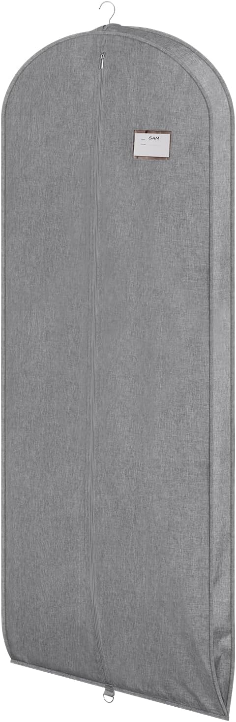 Univivi Garment Bags for Hanging Clothes, 60 Inch Suit Cover Bags for Closet Storage, Hanging Clothes Bag with Zipper and Eye-Hole for Suits, Coats, Jackets, Shirts, 1 Pack - Gray