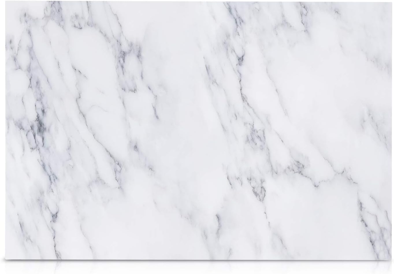 Navaris Magnetic Dry Erase Board - 16 x 24 inches Decorative White Board for Wall with Design, Includes 5 Magnets and Marker - White Marble