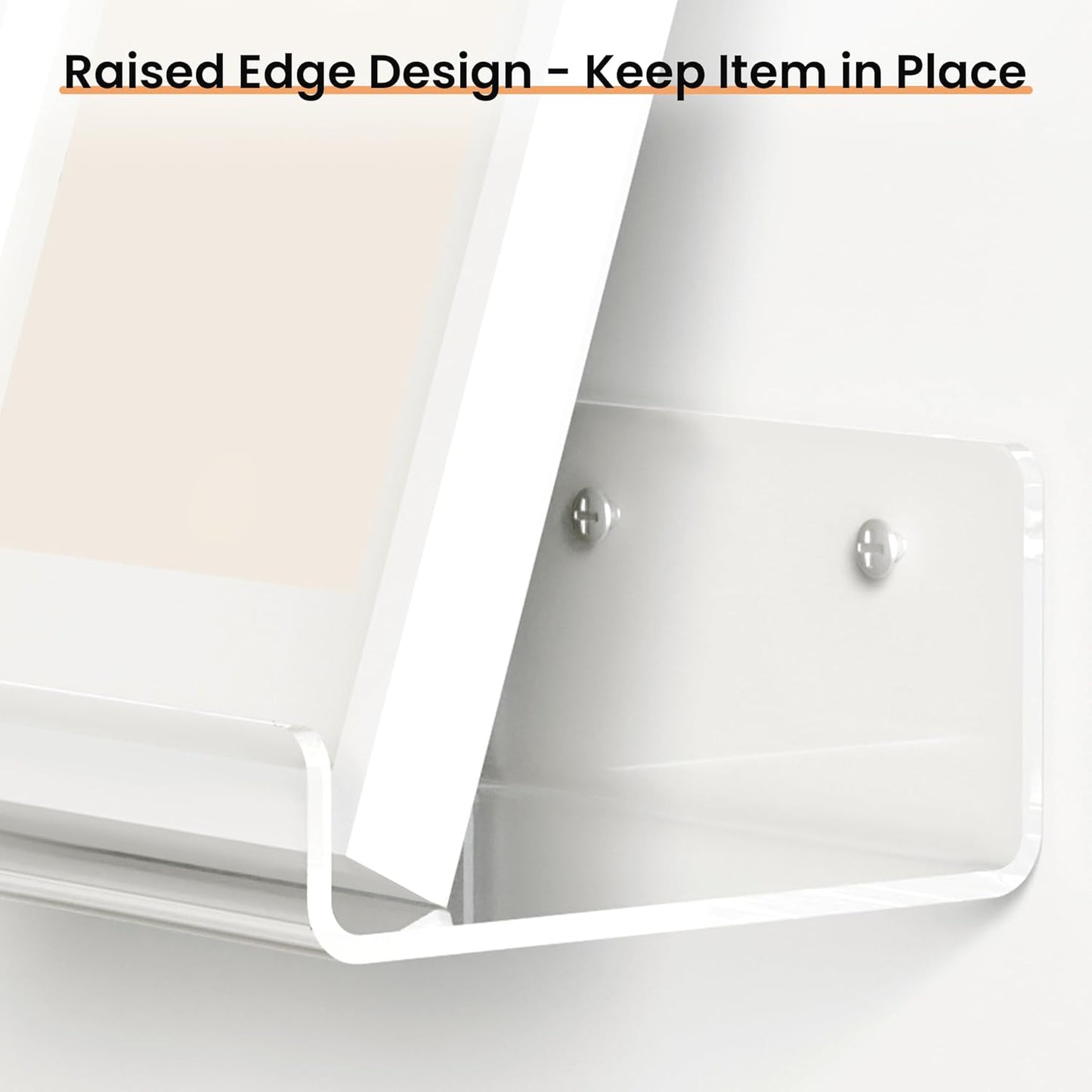 upsimples 6 Pack 6'' x 4'' Acrylic Small Shelves, Floating Shelves for Wall, Display Shelf Organizer for Plants, Speaker, Radio, Toys, Clear