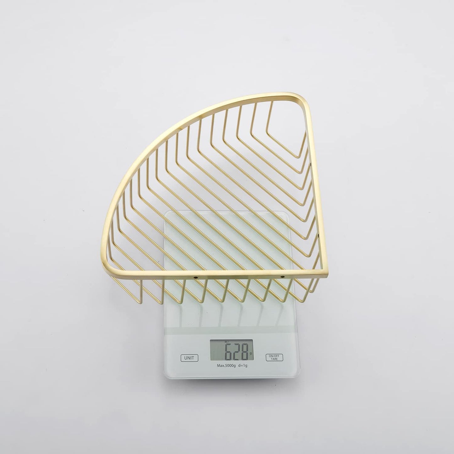 Corner Shower Caddy Organizer, SUS304 Stainless Steel Heavy Duty Rust-Proof Shelf Organizer, Wall Mounted Storage Rack for Bathroom Kitchen, Brushed Gold