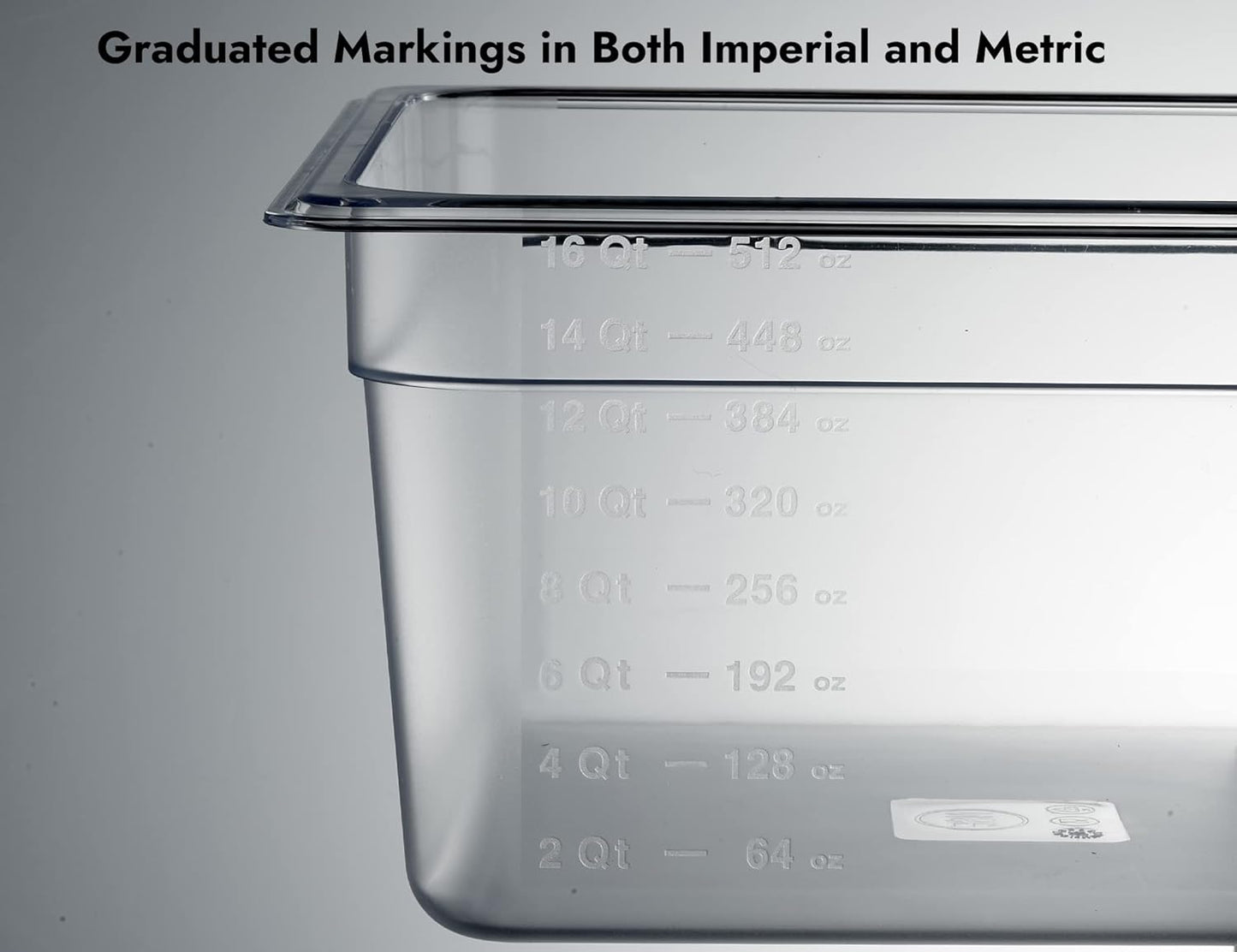 CURTA 6 Pack NSF Food Pans, Full Size 6 Inch Deep, Commercial Polycarbonate Plastic Clear Freezer-Safe