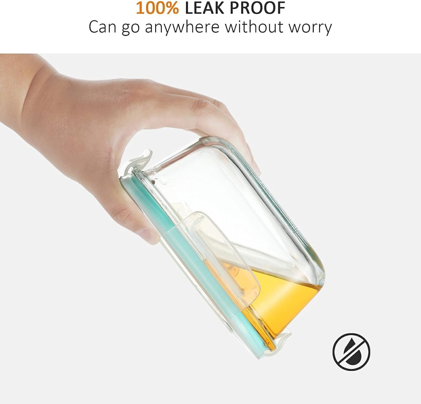 YEBODA Glass Food Storage Containers with Airtight Snap Locking Lids BPA Free Meal Prep Container Set For Home Kitchen Restaurant - Freezer, Microwave, Oven, Dishwasher Safe [28oz, 4 Pack]