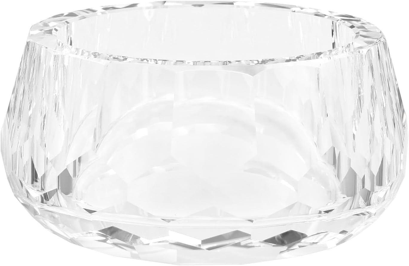 Crystal Clear Cosmetic Jar Candy Container, Transparent Empty Storage Jar for Makeup, Loose Powder, Bath Salts, Vanity Organizer, Open-Top Desk Decor for Rings & Cotton Balls