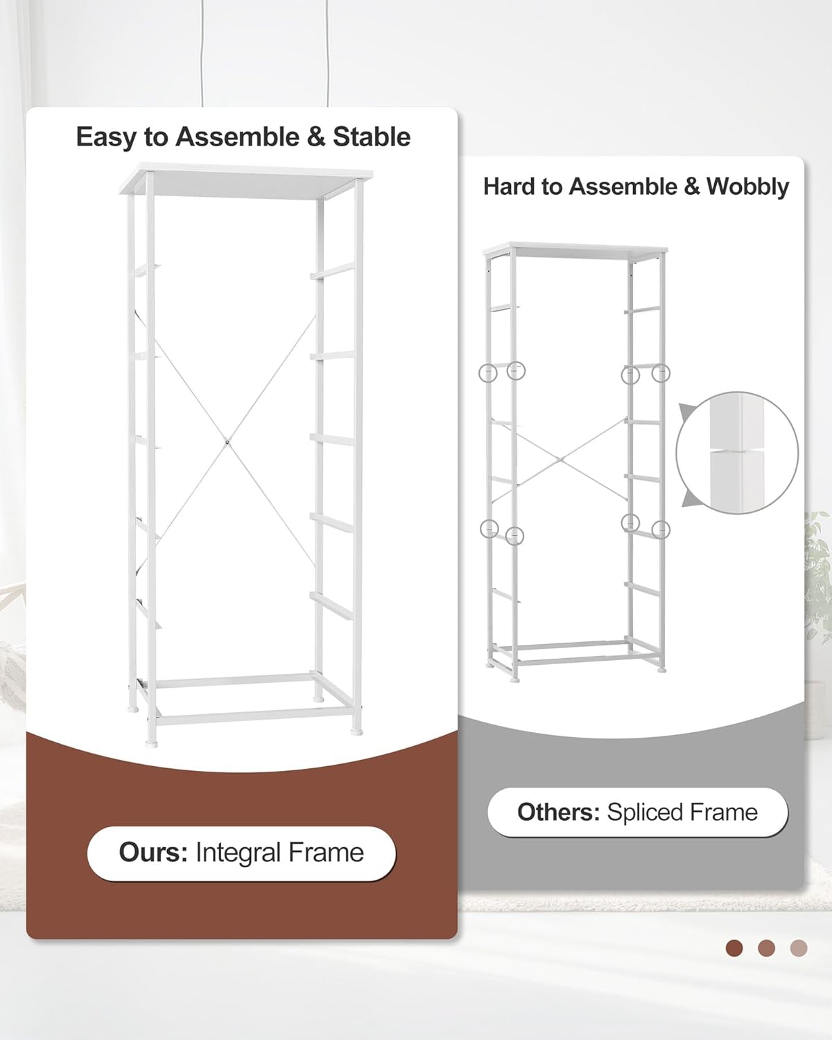 Crestlive Products Tall Dresser for Closet, Vertical Storage Tower - Sturdy Steel Frame, Wood Top, Easy Pull Fabric Bins Handles - Organizer Unit for Bedroom, Hallway, Entryway - 6 Drawers (Beige)