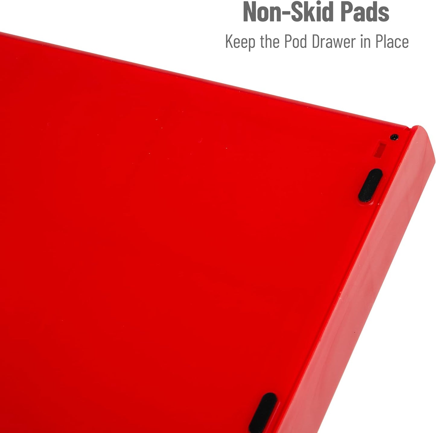 Mind Reader Single Serve Coffee Pod Drawer, 36 Pod Capacity, Countertop Organizer, 13.25"L x 12.75"W x 2.75"H, Red