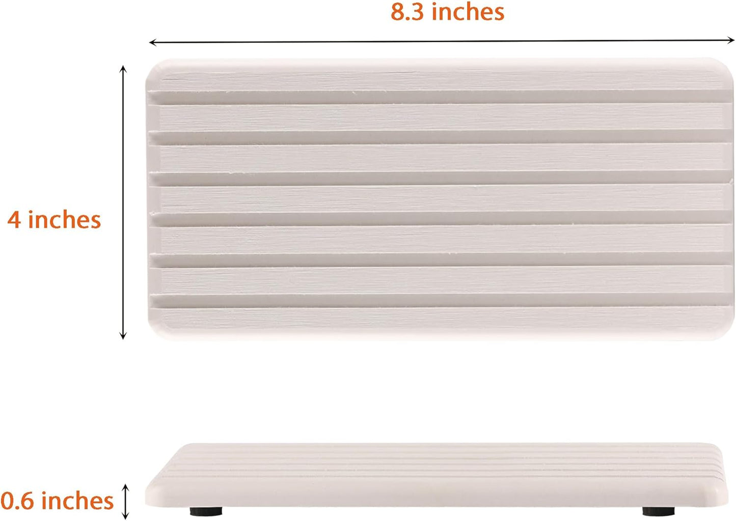 2 PCS Water Absorbent Diatomite Coasters Rectangle, Grooved Design, Water Absorbing Stone Used for Hand Soaps & Plants & toiletries in The Modern Home