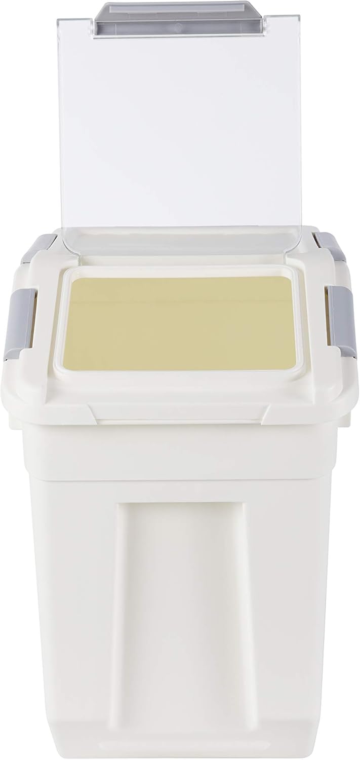 Rice Storage Container 25 lb (15 Liters) with Wheels Seal Locking Lid PP (Pack-2)