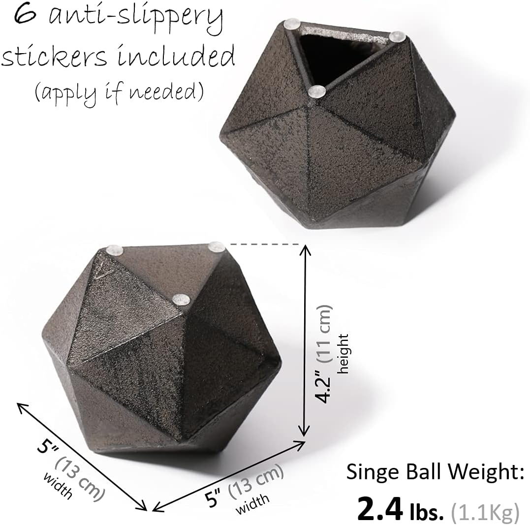 Ambipolar Geometric Decorative Ball Shaped Bookends, Modern Cast Iron Black Bookends for Office Desk, Book Shelf, Room Decor, Home Office, Book Stand or Organizer, Set of 2. Antique Black