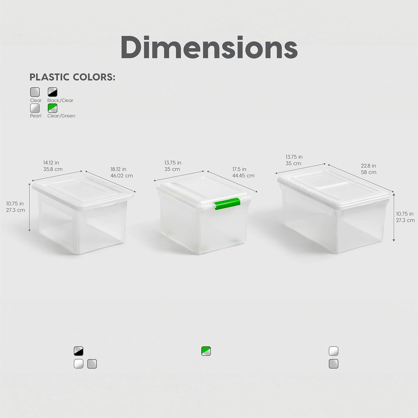 IRIS USA File Box File Organizer Plastic File Box for Letter/Legal File, BPA-Free Plastic Storage Bin Tote Organizer w/Secure Latching Lid and Easy-Slide Pad, Clear 35 Qt. 4Pack