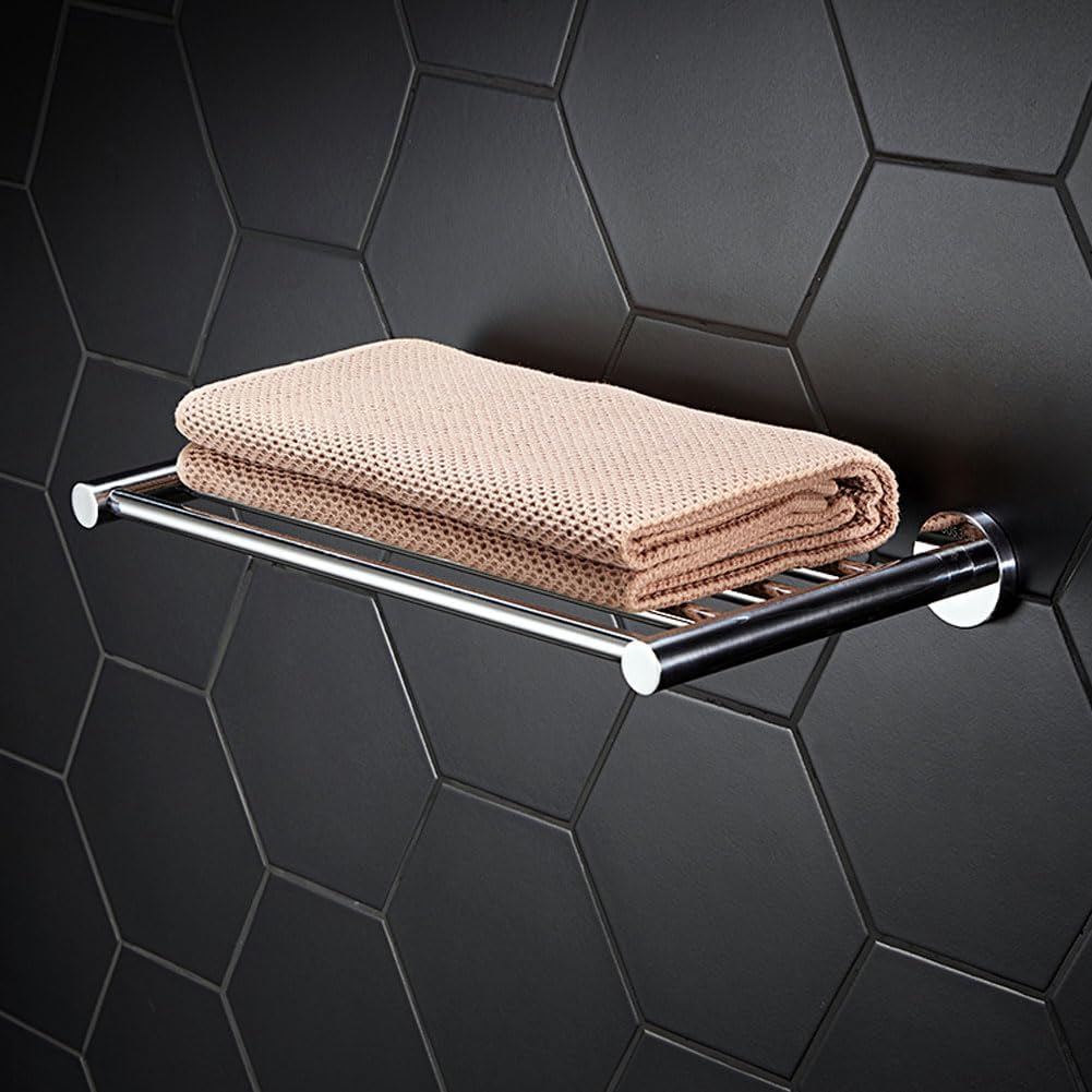 20 Inch Bathroom Towel Rack, Hotel Style Towel Racks for Bathroom Wall Mounted, Modern Towel Bar Rack, 2-Tier Towel Shelves, Polished Chrome