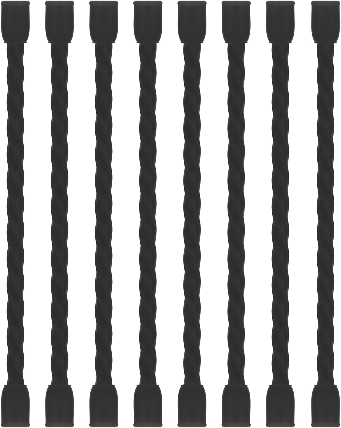 8PCS Silicone Cable Ties 4-Inch Reusable Twist Ties Steel-Core Cable Tie Straps Organizer All Purpose Bendable Cord Tie for Indoor Outdoor Bundling Holding Securing and Wrapping Cables (Black)