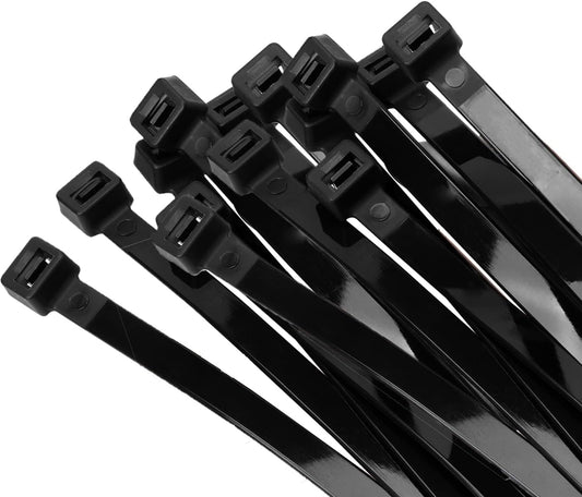 12 inch Black Zip Ties Heavy Duty 400 PCS, 250 LBS Ultra Exclusive Strong Plastic Wire Ties, Large Cable Ties Extra Long Tie Wraps, Indoor and Outdoor UV Resistant