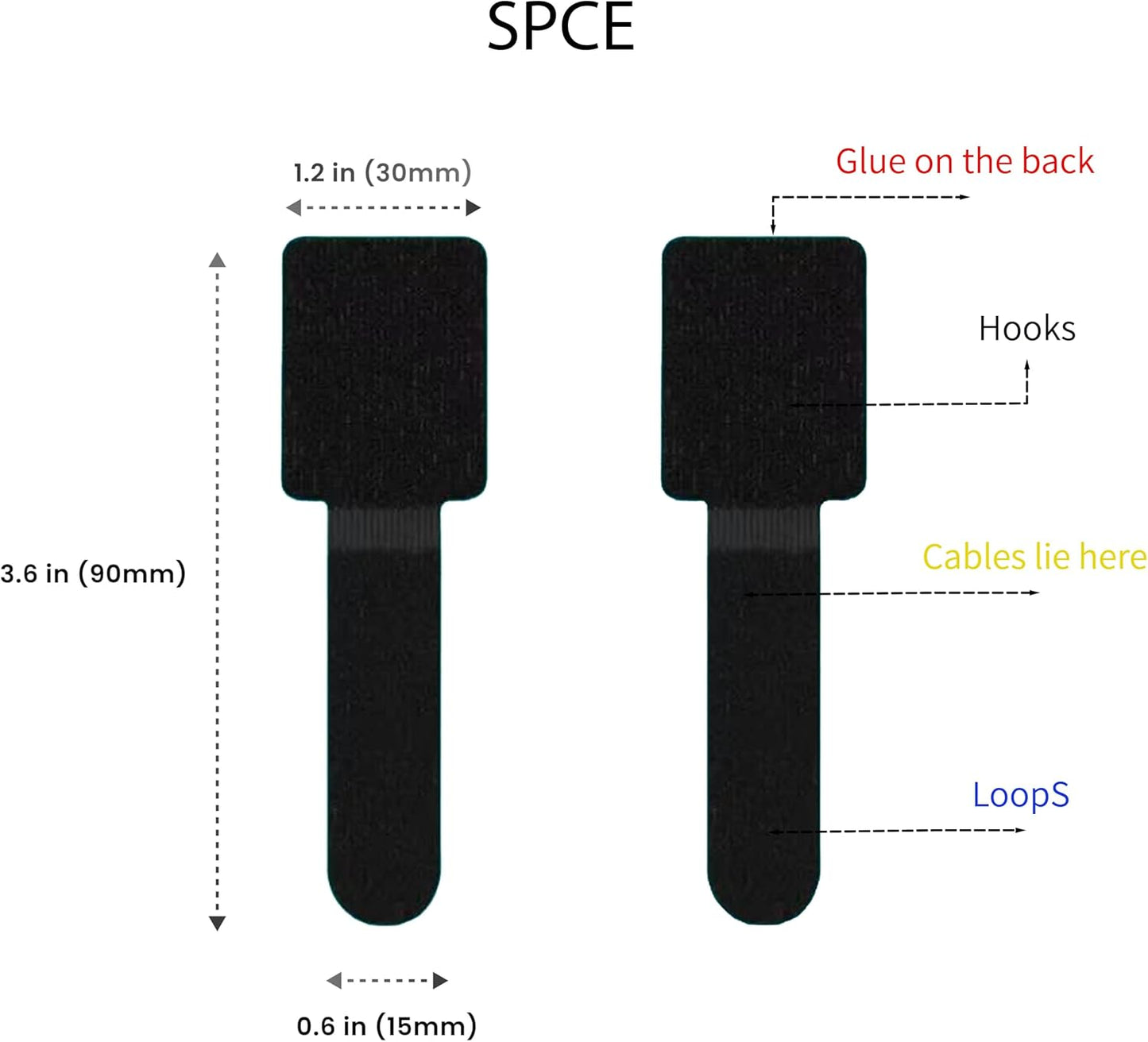 50PCS Hook and Loop Cable Straps,Cable Management Under Desk,Self Adhesive Cable Ties Sticky-Back Cord Organizer for Desk,Household & Office Organization