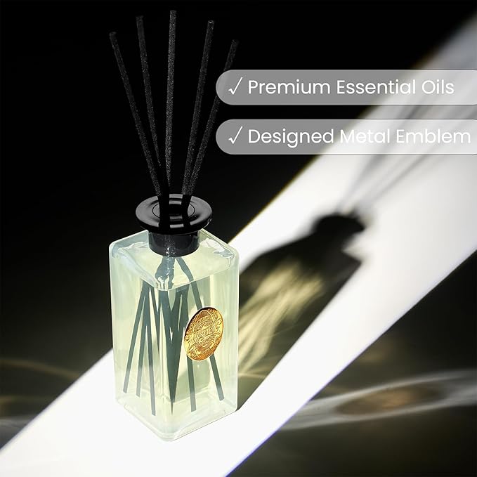 M&SENSE 10.14 oz Large Reed Diffuser Set | Jasmine Garland Scent Oil Diffuser with Sticks | Hotel Collection Non-Toxic Essential Oil |for Bedroom Bathroom Living Room