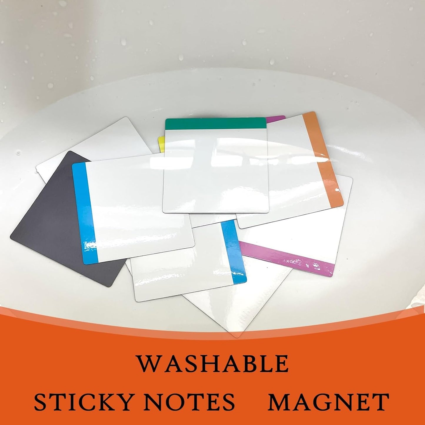 Reusable Magnetic Sticky Note for Fridge,Post on Small Magnet Sheets,Square 3X3 Stickers,36 Pieces