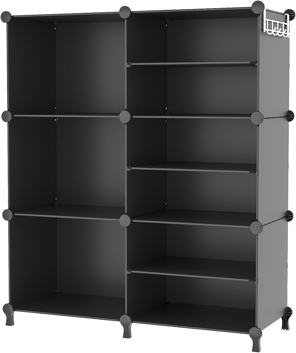 AWTATOS Closet Organizer 6 Cube Storage Shelves Portable Closet Clothes Organizers and Storage Stackable Cubby Shelving for Closet Bedroom Living Room Office Black