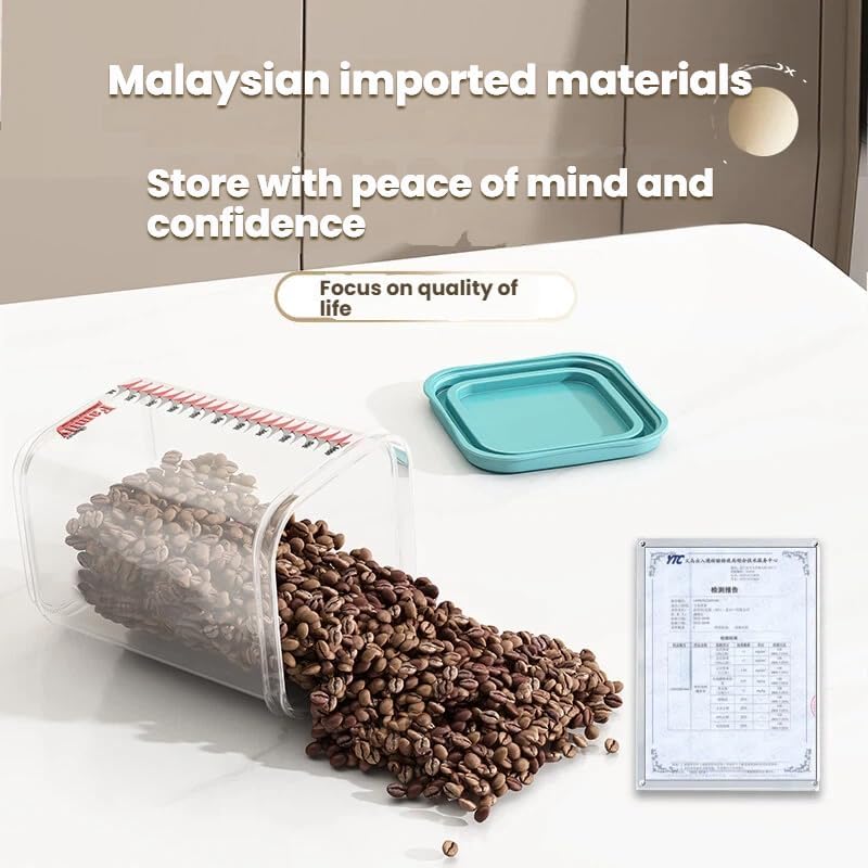 Airtight Food Storage Container With Lids 9PCS Family Set, BPA-Free Food-grade Plastic Stackable Leak-proof Kitchen Pantry Organizers for Pasta, Nuts, Dry Goods, Snack,Modular Design (Blue)