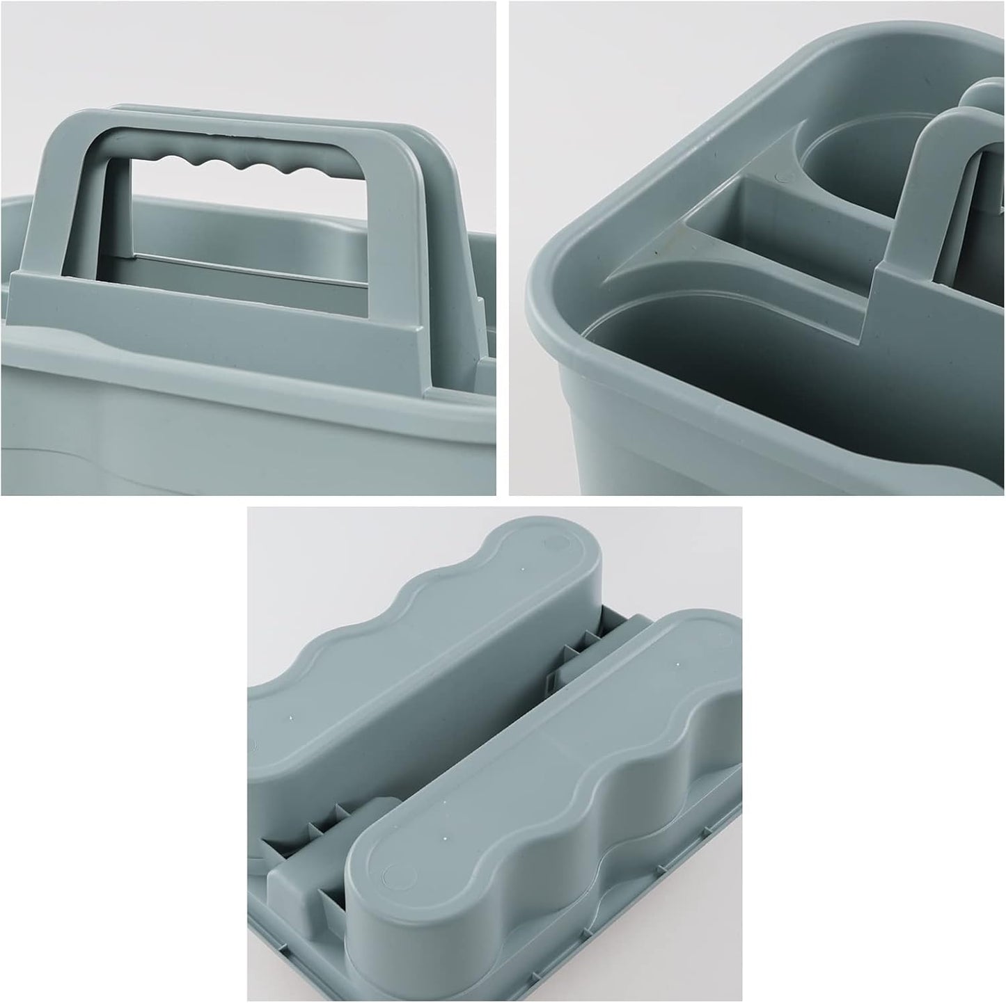 4-Pack Plastic Caddies with Portable Handle, Supply Caddy Basket for Storage Cleaning Tool, Grey