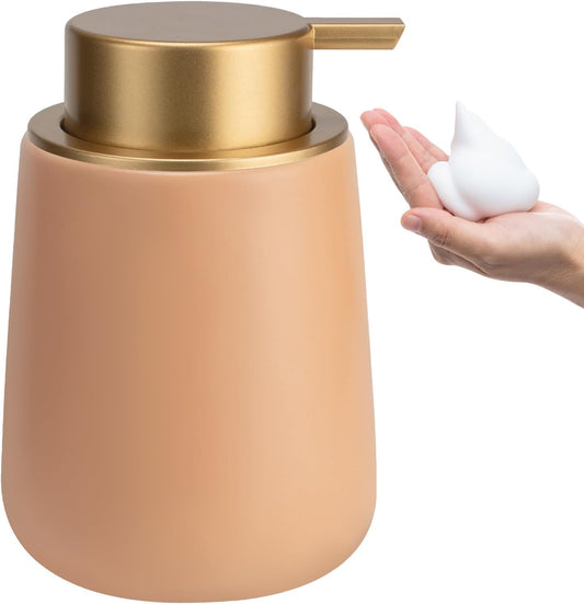 Soap Foaming Dispenser Ceramic with Easy-to-Press Pump Hand Foam Dispenser for Shampoo Bathroom Kitchen 12 oz