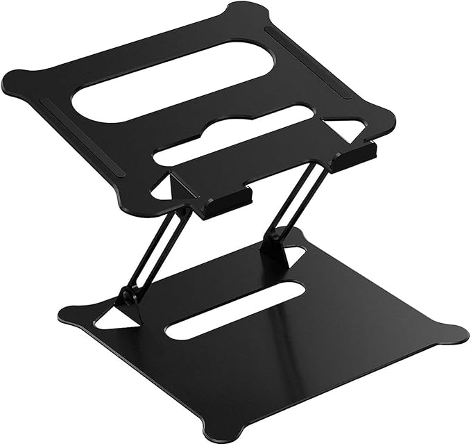 Laptop Stand Height Adjustable Foldable Holder Aluminium Alloy Ergonomic Notebook Ventilated Foldable Height Adjustable with Hollow Design with Storage Hole