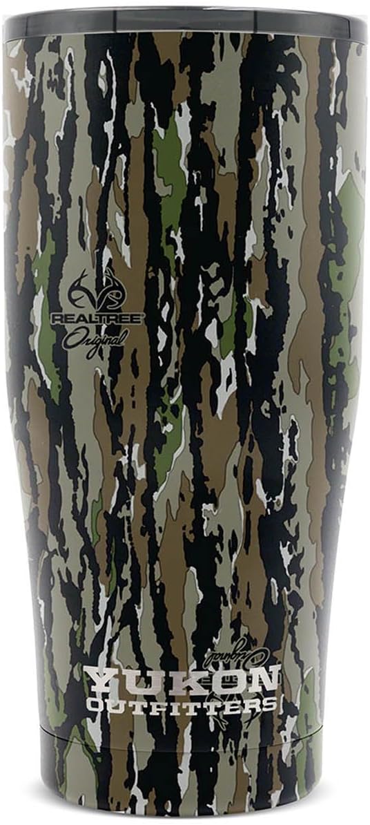 Yukon Outfitters Freedom High Grade 18/8 Corrosion-Resistant Stainless Steel Double Wall Vacuum Insulated Tumbler (20 oz/ 590ml) - 7.3" H x 3.4" Top dia. / 2.7" Bottom dia., Real Tree Original