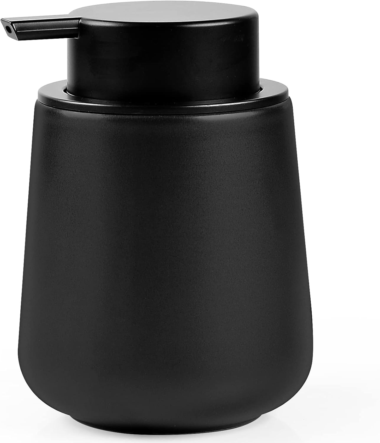 Bosilunlife Black Lotion Dispenser - 12Oz Ceramic Soap Dispenser Bathroom Refillable Liquid Hand Wash Dispenser for Bathroom Kitchen Dish Soap Dispenser with Easy-to-Press Pump