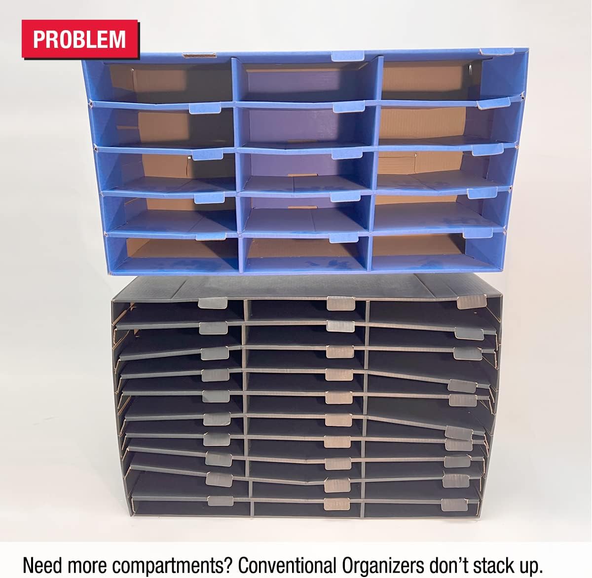 Ultimate Office TierDrop Standard 6-Compartment (add-on Module) - Sorts Documents, Forms & Mail - Durable Construction Features Expandable, Modular, No-Tool Assembly Design (Gray w/Black)