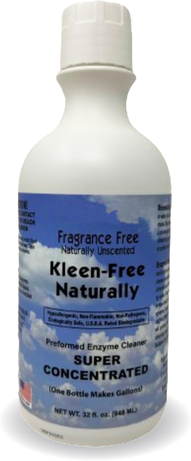 Naturally Unscented Concentrate 32 fl oz Enzyme Cleaner, Enzyme Solution and Multi-Purpose Cleaner, Laundry Additive and More