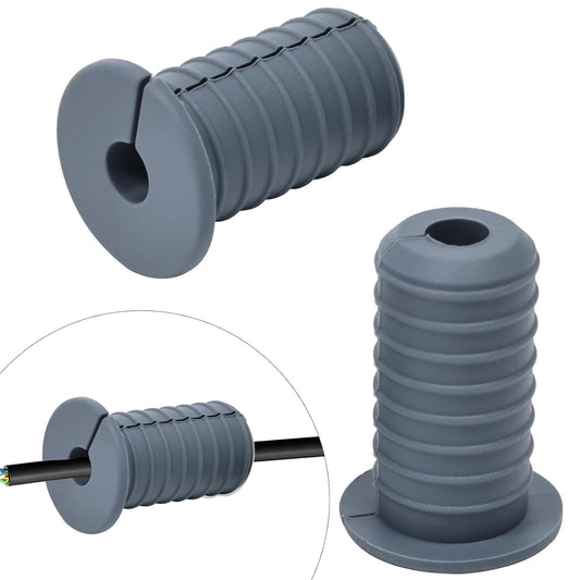2pc Starlink Cable Grommet 3/4" Silicone Anti-Slip Wall Hole Pass Through Split Cable Bushings for TV Wire Ethernet Cord, Starlink Cable Routing Kit Accessories,38mm/1.5"Ht, Grey