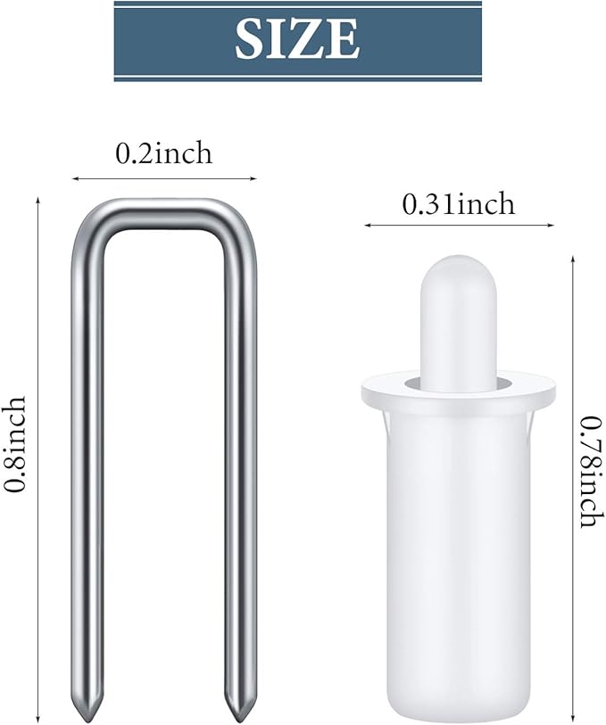 40 Pieces Plantation Shutter Repair Tool Set, Including 20 Spring Loaded Shutter Pins and 20 Louvers Rod Staples Replacement for Windows Tools Supplies