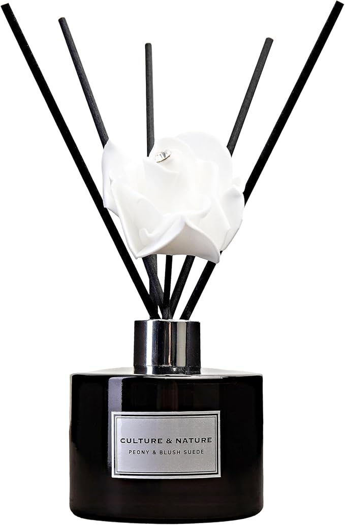 CULTURE & NATURE Reed Diffuser Set (6.7oz, Peony & Blush Suede)