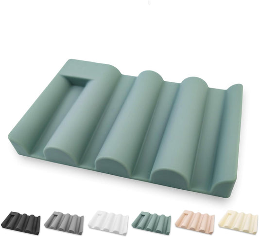 Soap Dish for Shower, Bathroom & Kitchen – Non-Slip, Self-Draining Design to Keep Soap Dry, Extend Soap Life – Easy to Clean, Compact & Durable (Green, 2 pcs)