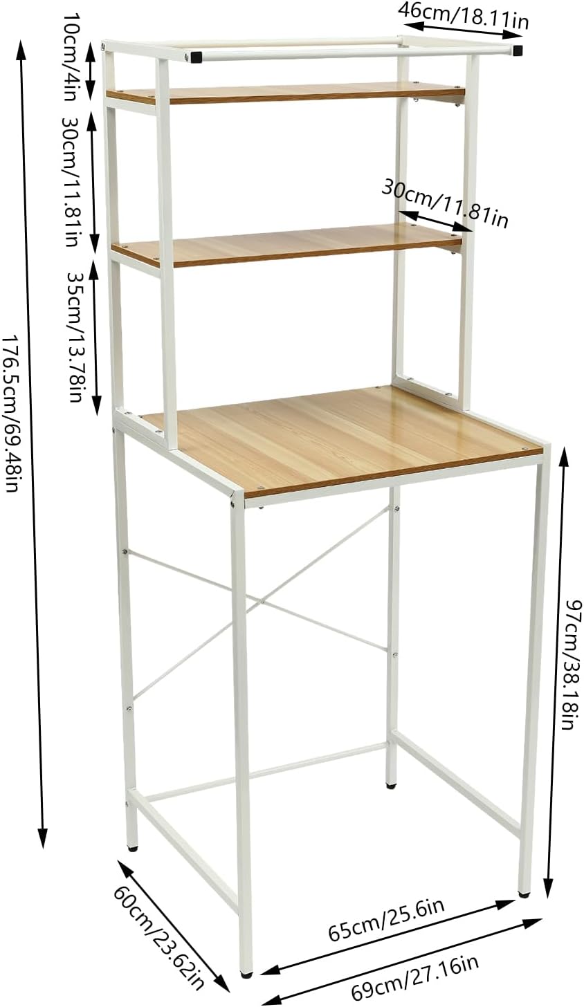 Gdrasuya10 Over The Washer and Dryer Storage Shelves for Laundry Organization, 3 Tier Washing Machine Storage Utility Rack Freestanding Laundry Storage Shelf Organizer Space Save (White)