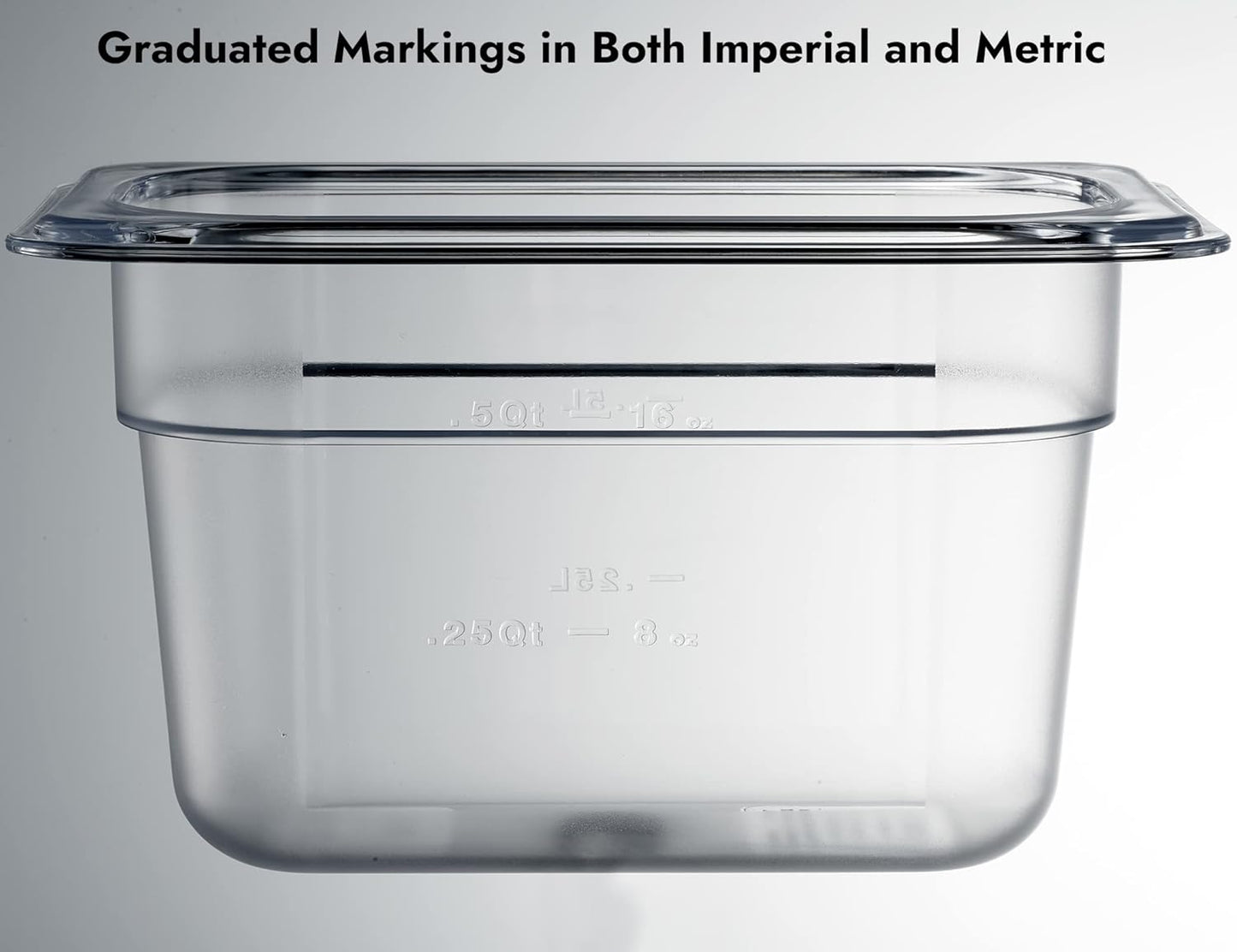 CURTA 6 Pack NSF Food Pans, 1/9 Size 4 Inch Deep, Commercial Polycarbonate Plastic Clear Freezer-Safe