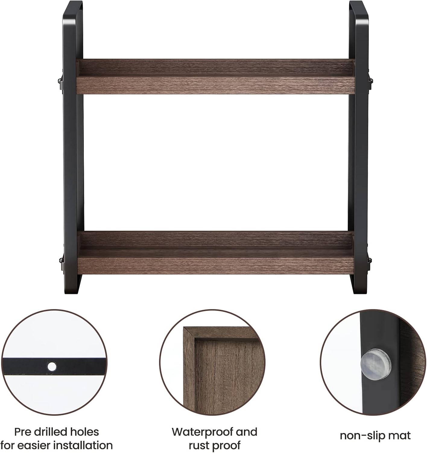 Bathroom Counter Organizer,Bathroom Countertop Organizer,Counter Shelf,Countertop Storage,Organization and Storage,Makeup Shelf,Sink Caddy(Brown 2 Tier)
