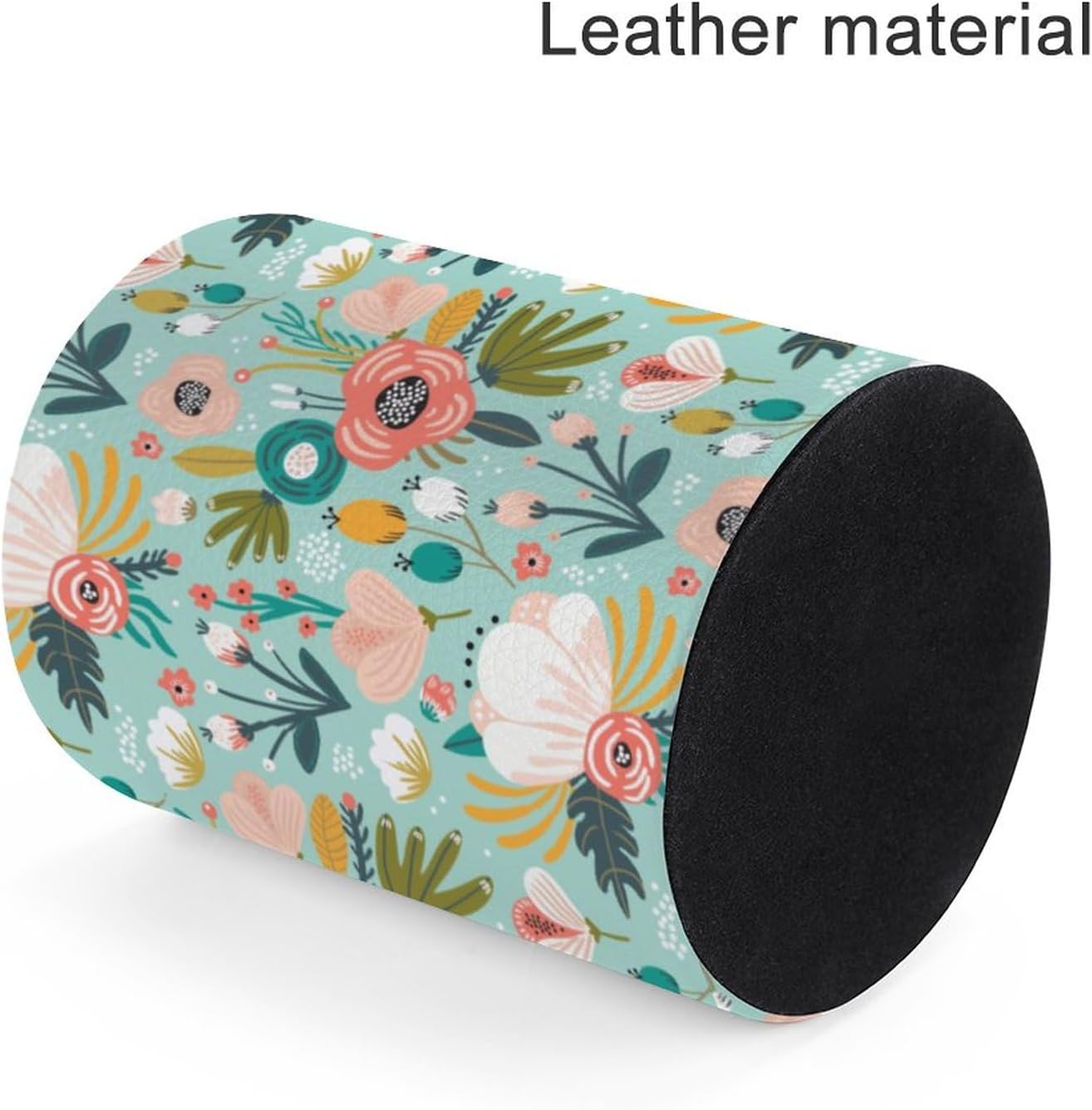 Mint Flowers Pen Holder Pencil Organizer Cute Pencil Cup Desk Decor Makeup Brush Holder PU Multifunctional Office Suppliesfor Home Classroom School