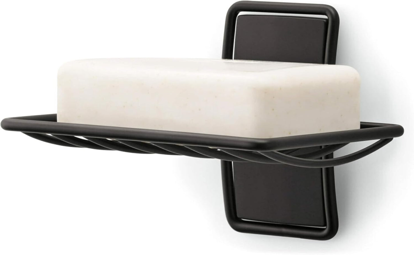 Command Soap Dish for Shower, Damage-Free Hanging, No Tools Soap Holder for Holiday Guests, 1 Matte Black Dish and 2 Water-Resistant Command Strips