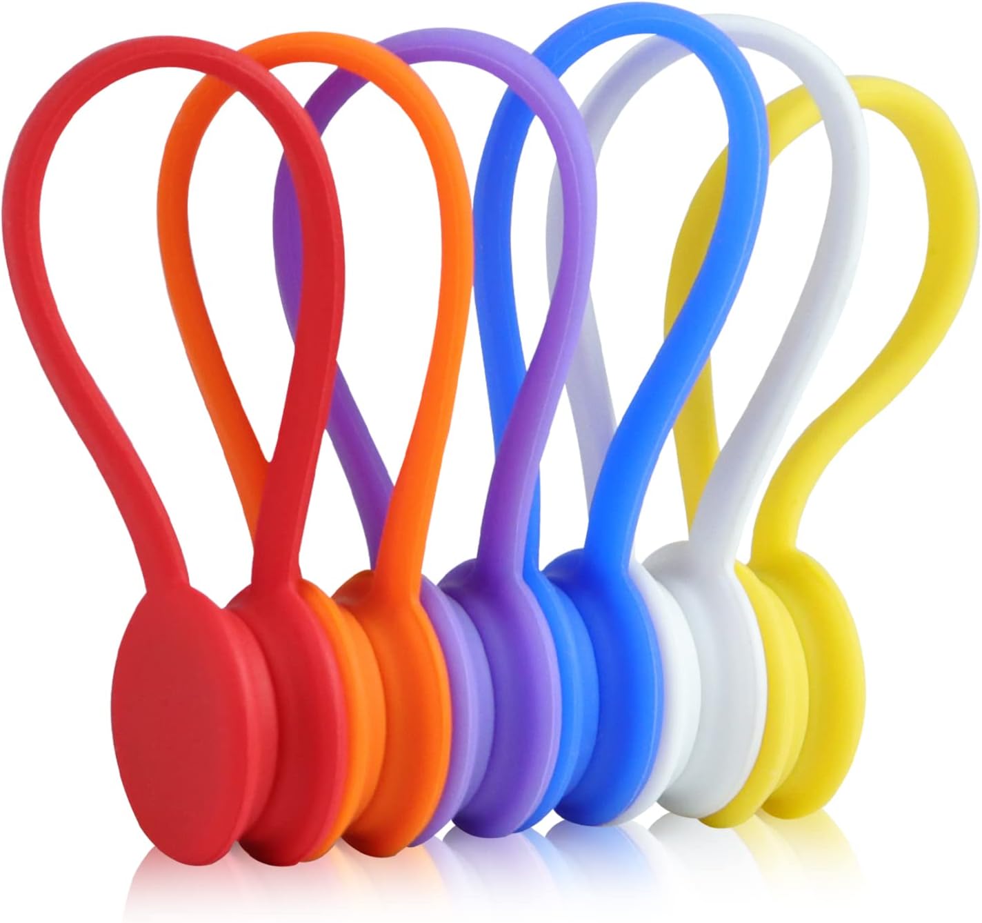 6 Pack Magnetic Cable Clips Cable Organizers,Reusable Silicone Magnetic Cable Ties