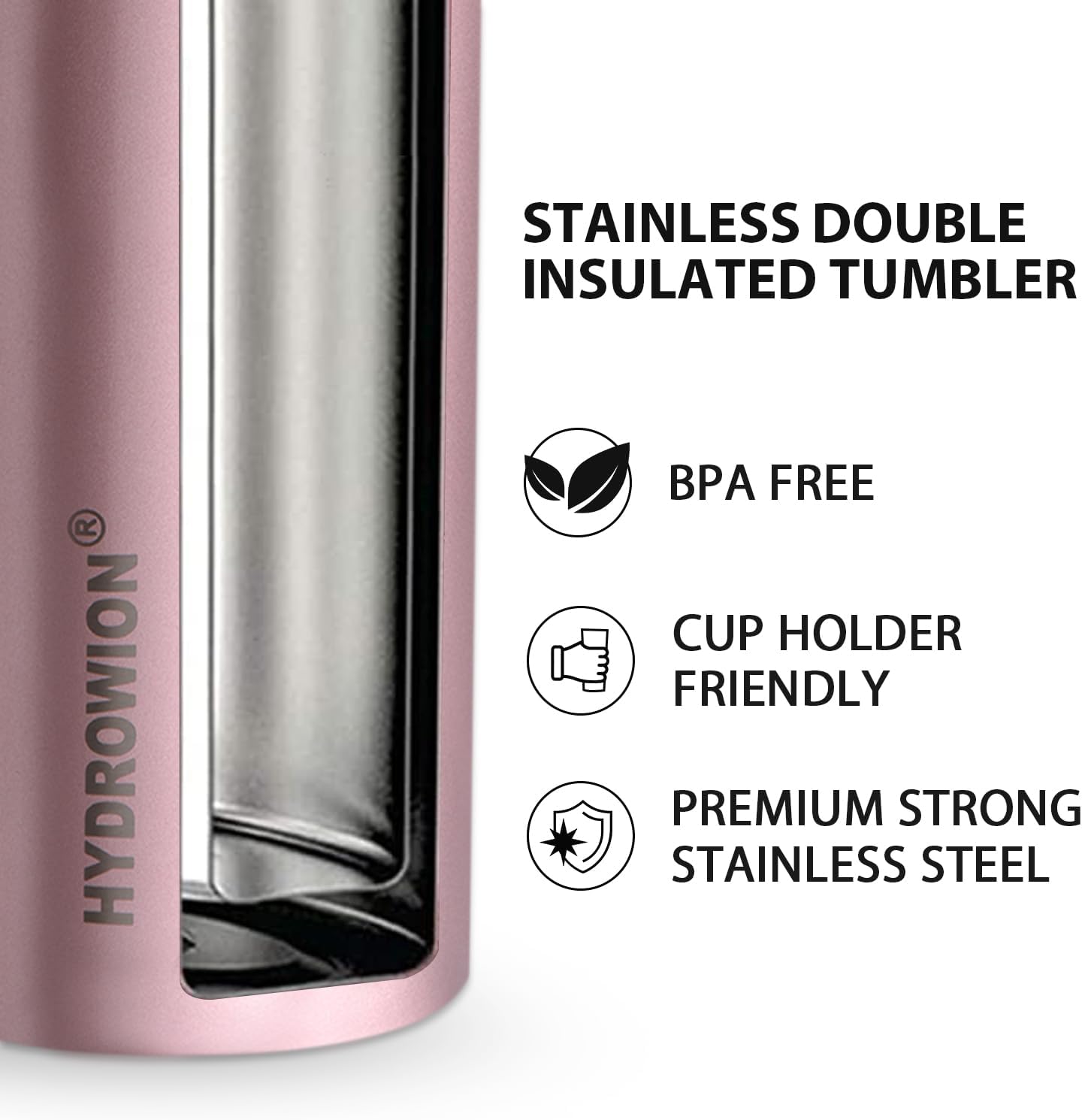 HYDROWION Triple-Insulated Tumblers - Stainless Steel with Lid and Straw, 12 oz Water Bottle, Stainless Steel Cups, Coffee Travel Mug for Home & Office Navy Blue