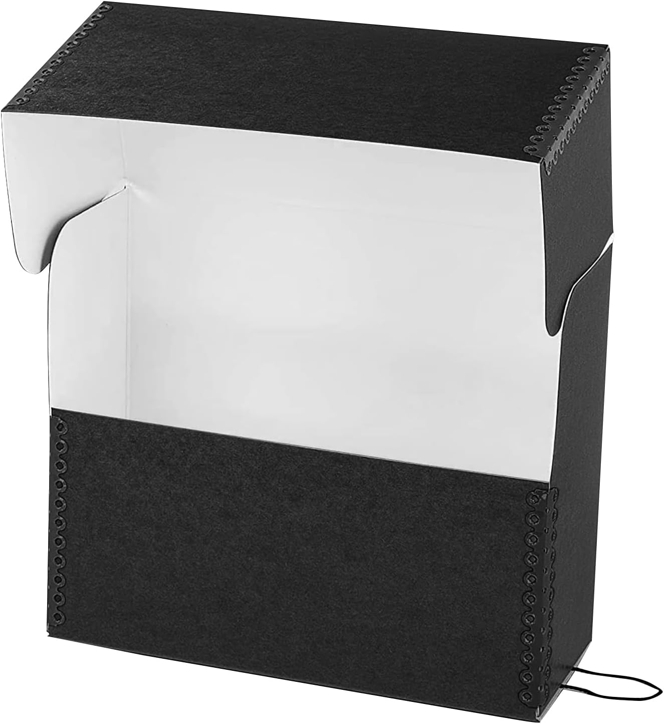 Lineco Archival Document Storage Box with Metal Edge, Acid-Free Black Boxboard, Organize and Store Files, Prints, Photos, Letter-Sized Case 12.5" x 10.5" x 5" Wide, Pack of 2