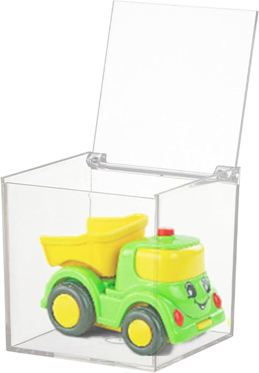 KissYou Small Acrylic Box with Lid Clear Hinged Lid Box Coffee Pod Holder Clear Candy Contanier Transparent Lucite Square Cube