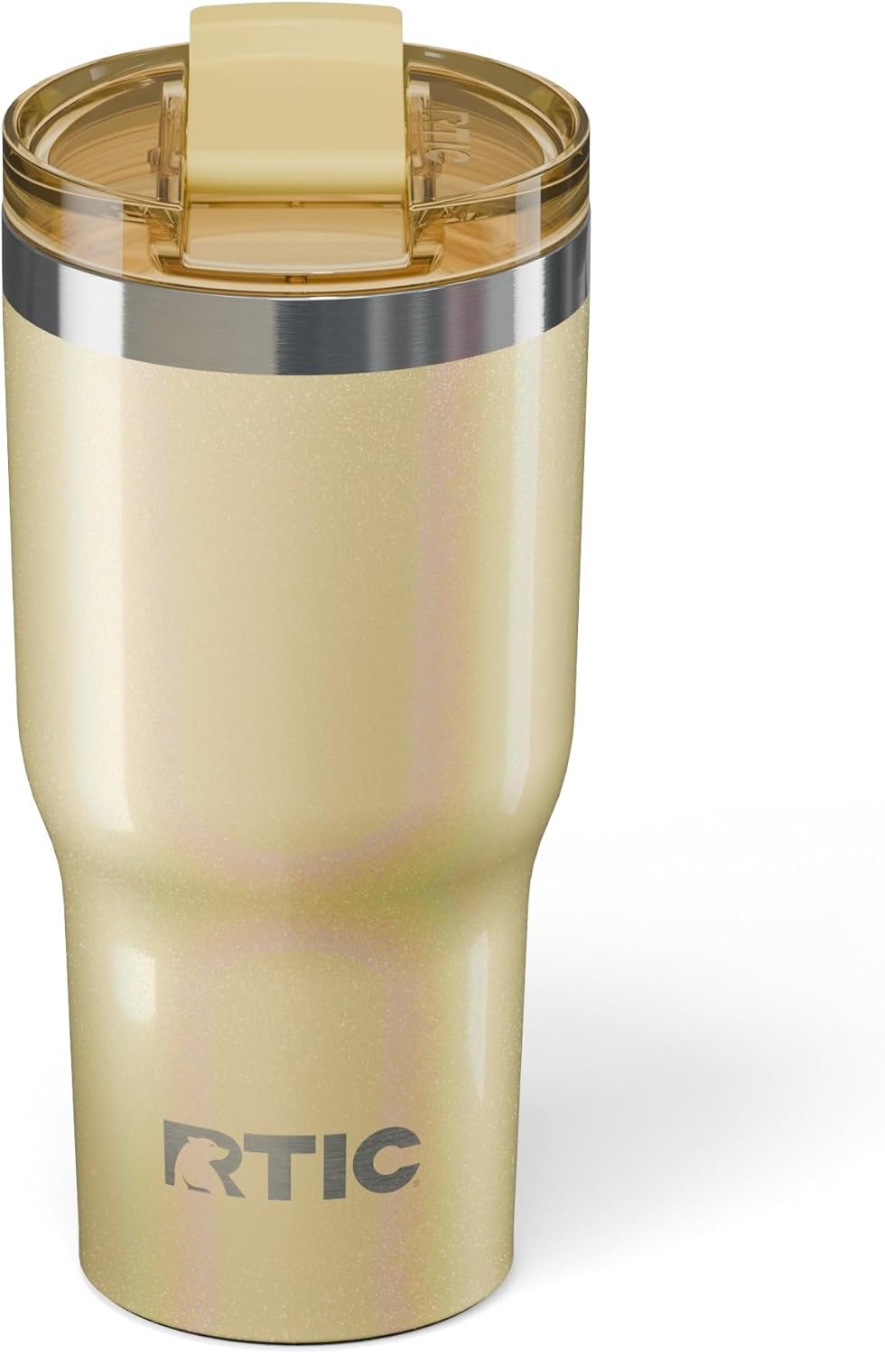 RTIC 20oz Essential Tumbler with Lid, Ceramic Lined, Insulated, Stainless Steel, Metal, Double Wall Vacuum-Insulation, Travel Cup for Iced Coffee, Tea, Hot and Cold Drink, Sunlight Glitter