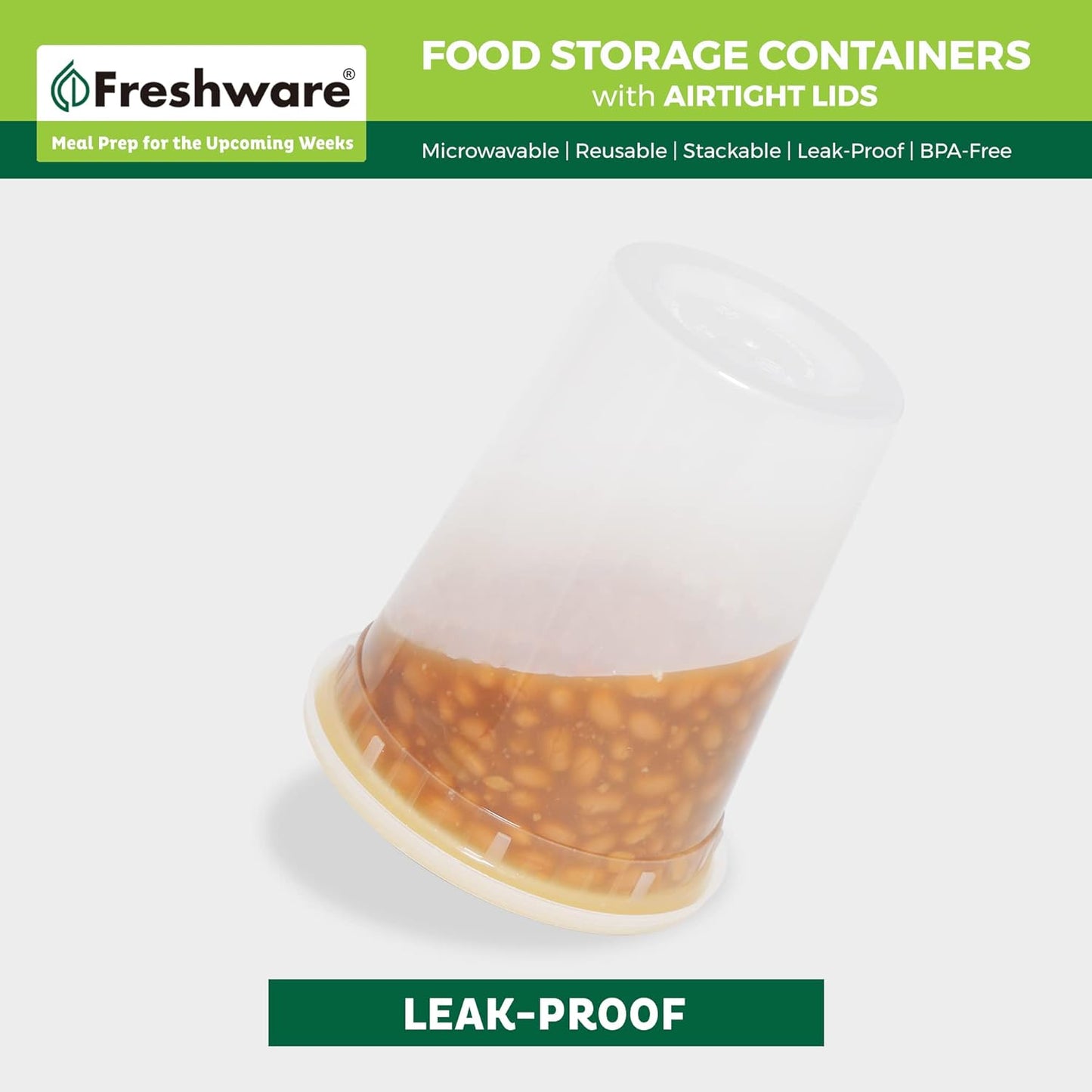 Freshware Food Storage Containers [240 Set] 32 oz Plastic Deli Containers with Lids, Slime, Soup, Meal Prep Containers | BPA Free | Stackable | Leakproof | Microwave/Dishwasher/Freezer Safe