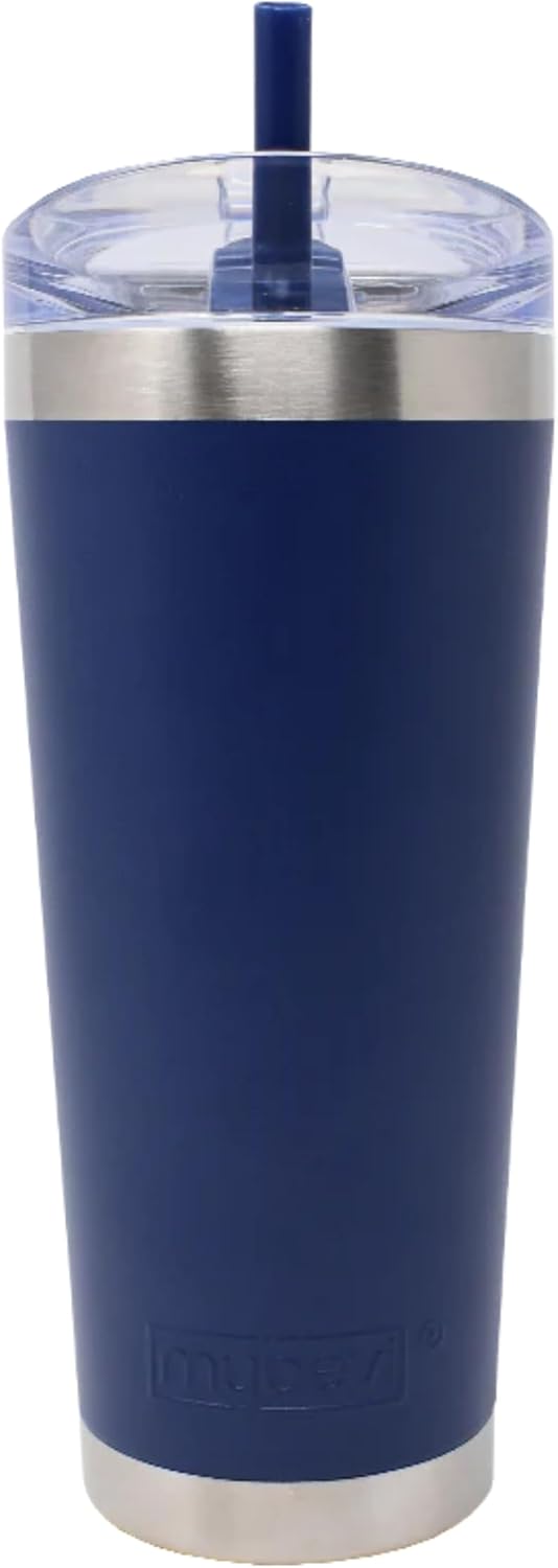 Classic Premium Stainless Steel Tumbler with 12-Hour Temperature Control, Tritan Lid, and BPA-Free Construction | Navy Blue, 26 oz