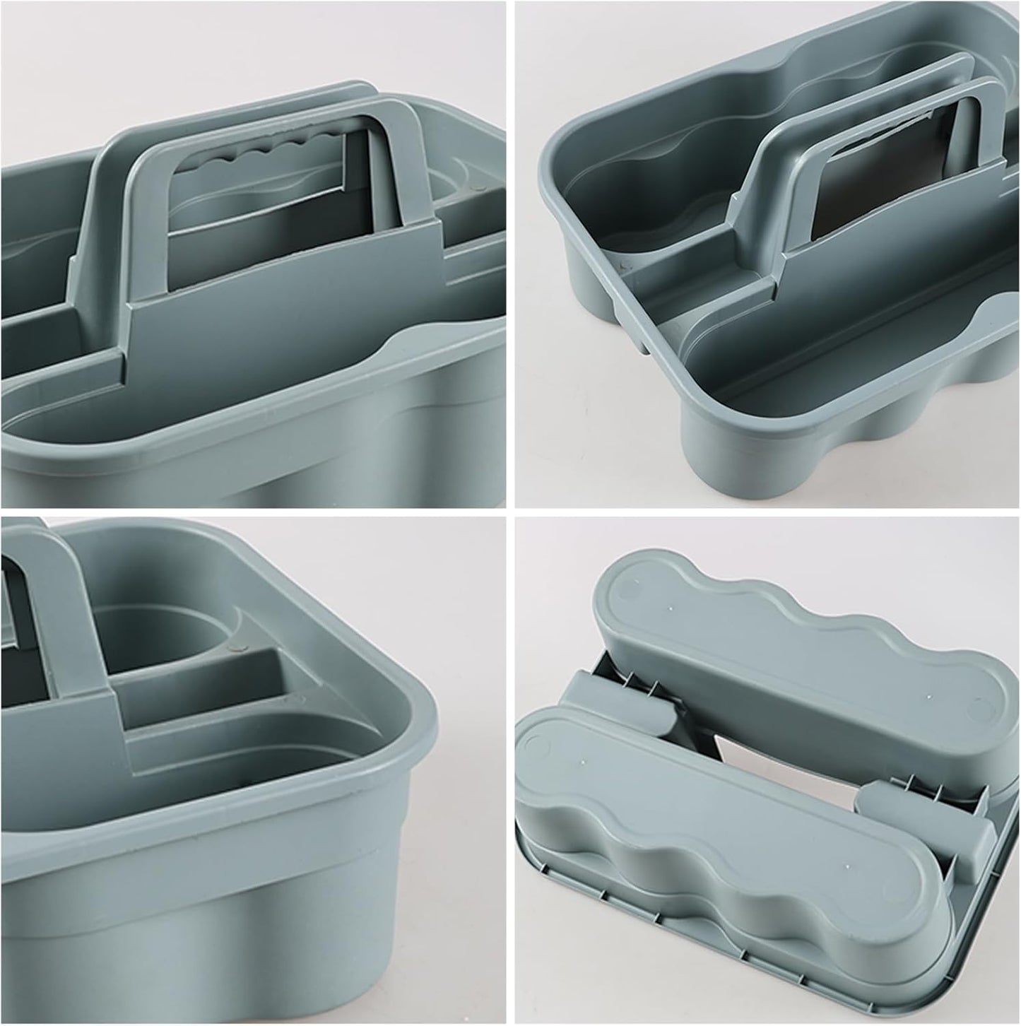 4-Pack Plastic Carry Caddy with Handle, Cleaning Utility Caddy Tote, Gray Housekeeping Tote